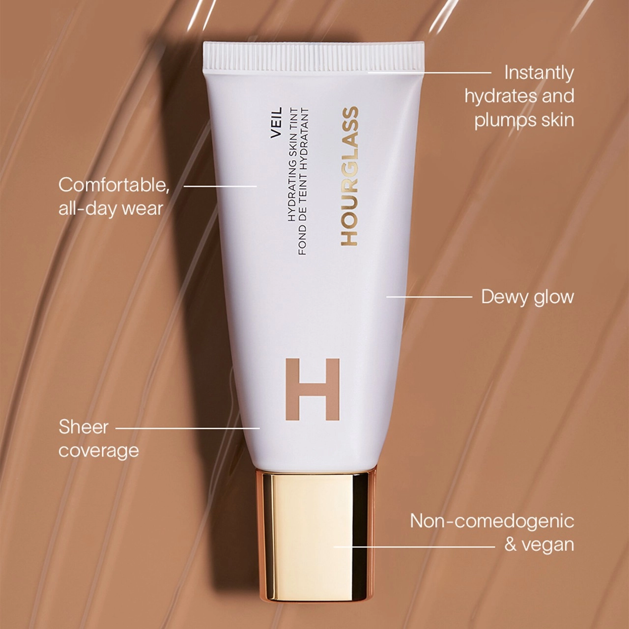 Hourglass Veil™ Hydrating Skin Tint Foundation 15 - Medium Deep with Warm Undertones Vegan - Image 7