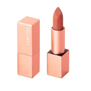 LAWLESS Forget the Filler Lip-Plumping Line-Smoothing Satin Cream Lipstick Color: Cookie