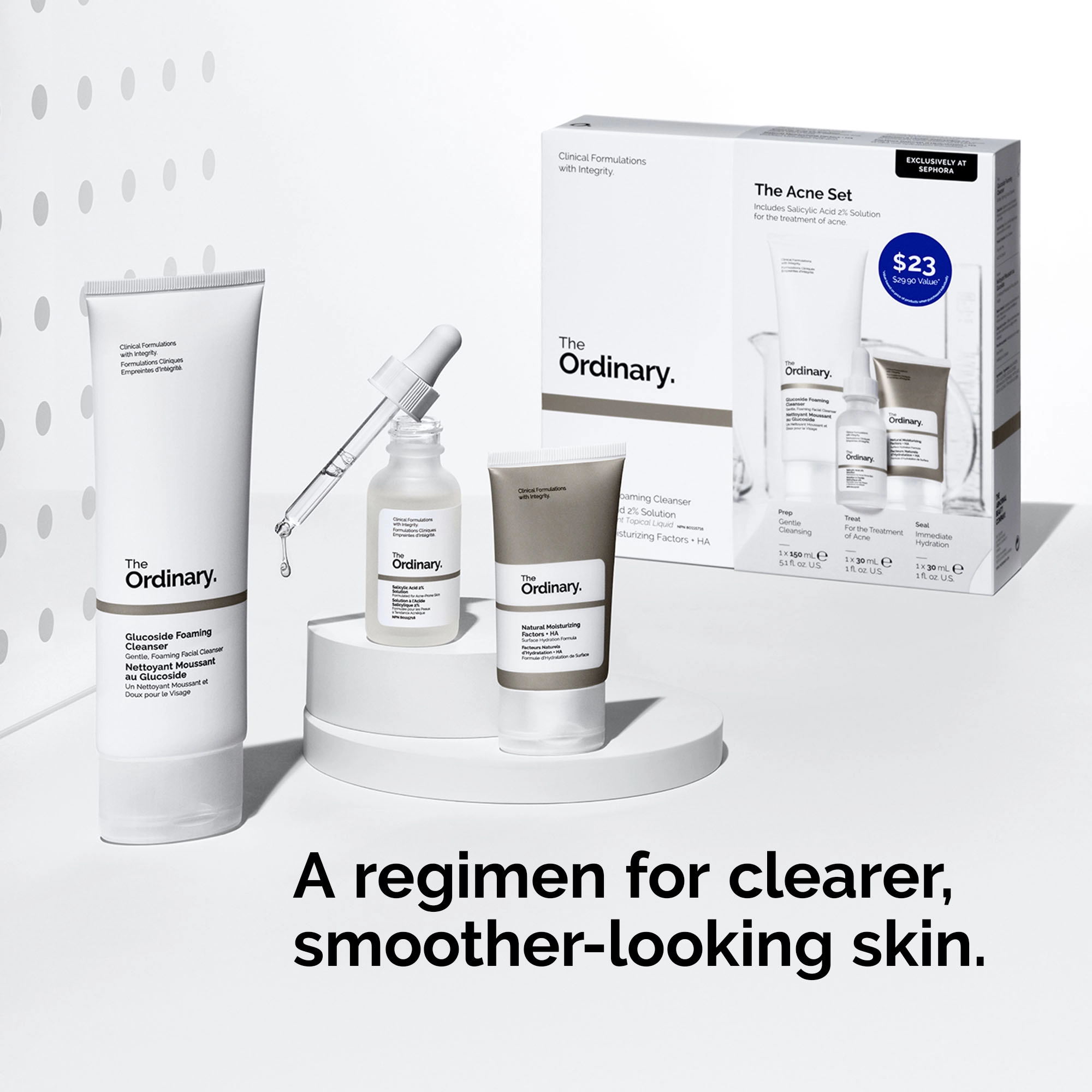 The Ordinary Acne Set - Glucoside Foaming Cleanser, Salicylic Acid 2%, Natural Moisturizing Factors + HA - Image 2
