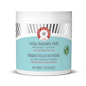 First Aid Beauty Facial Radiance Pads with Glycolic + Lactic Acids Refillable - 60 Pads / pack - Vegan