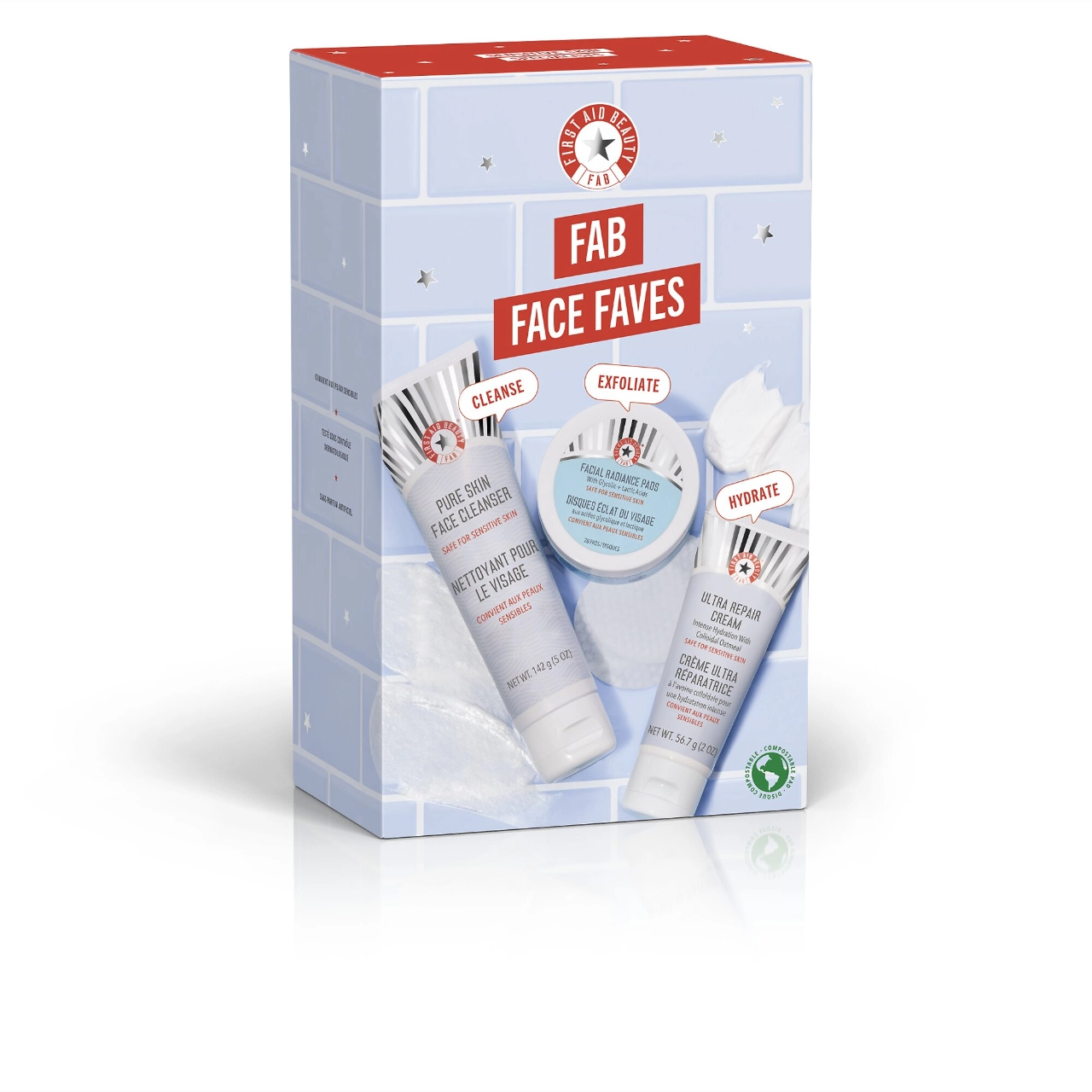 First Aid Beauty FAB Face Faves Kit – Cleanse, Exfoliate + Hydrate - Image 2