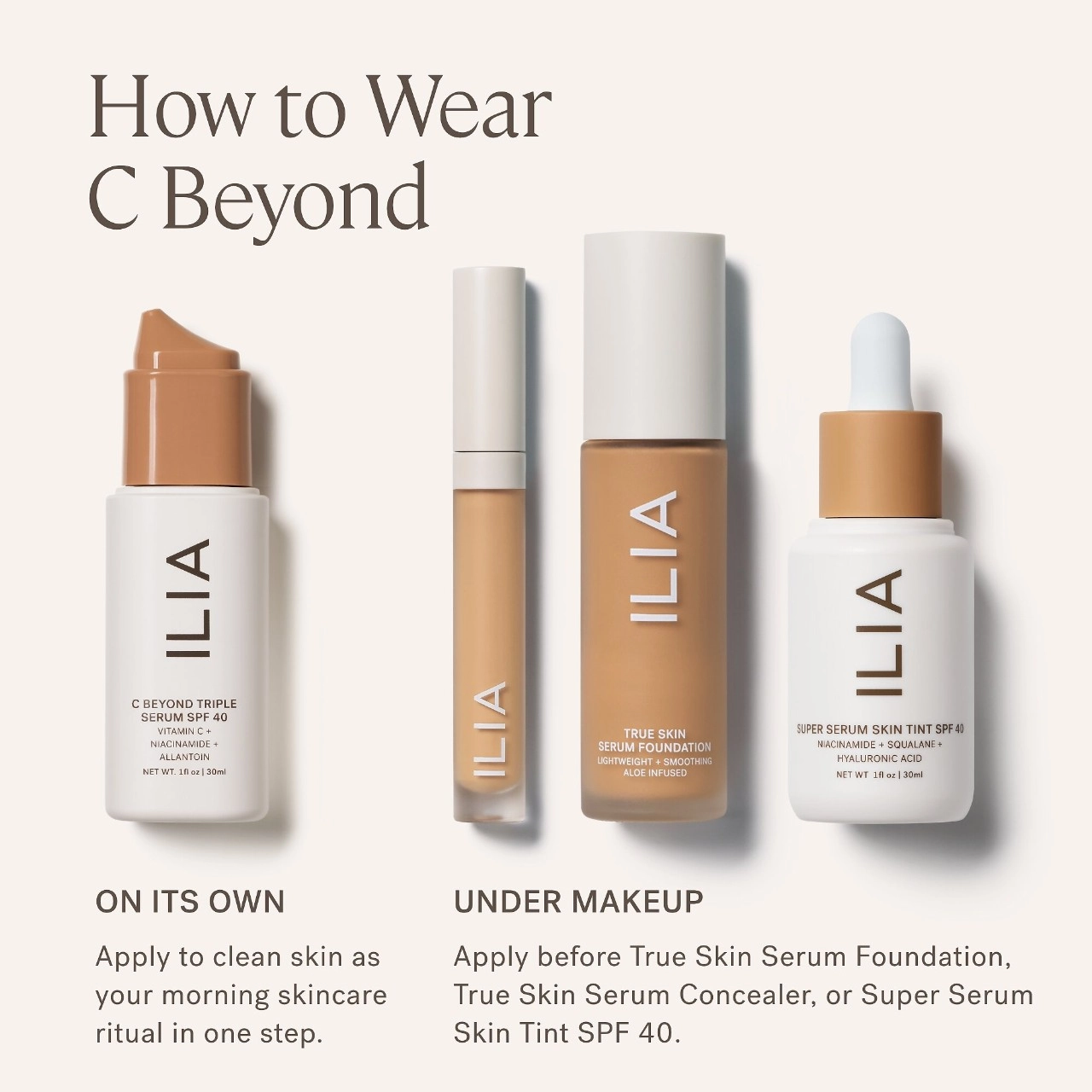 ILIA C Beyond Triple Serum SPF 40 Mineral Sunscreen with Vitamin C 10% + Niacinamide - Translucent Tone 1 - Image 11