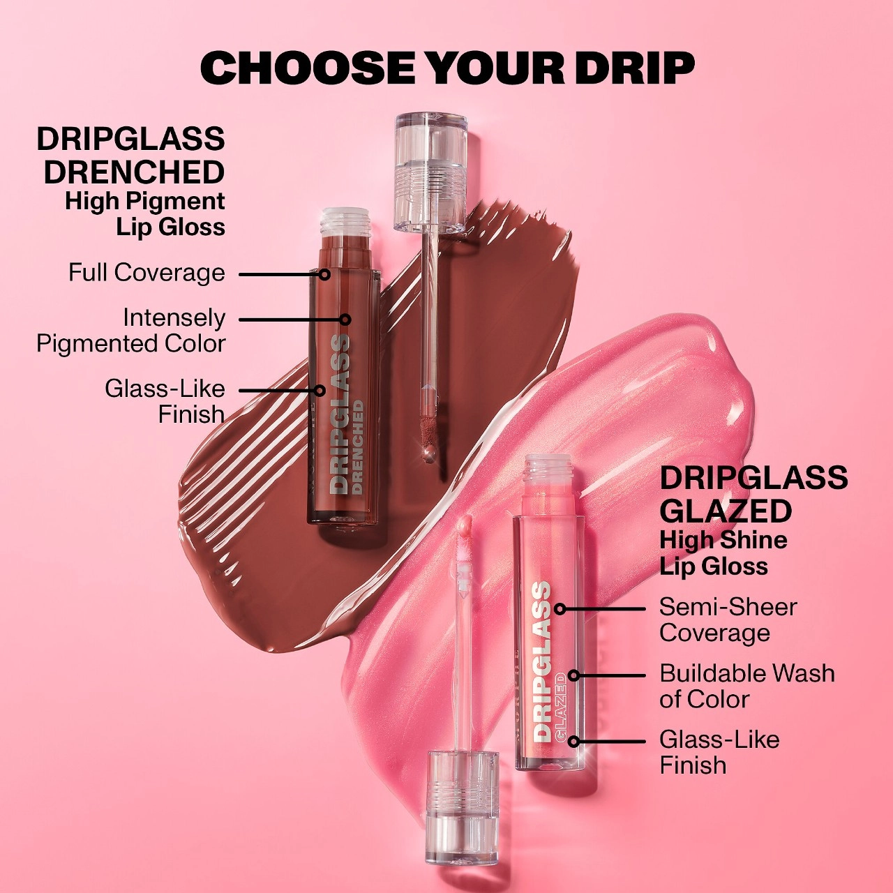 Morphe Dripglass Drenched High Pigment Lip Gloss - Deep Brick (Cool Red) Vegan - Image 9