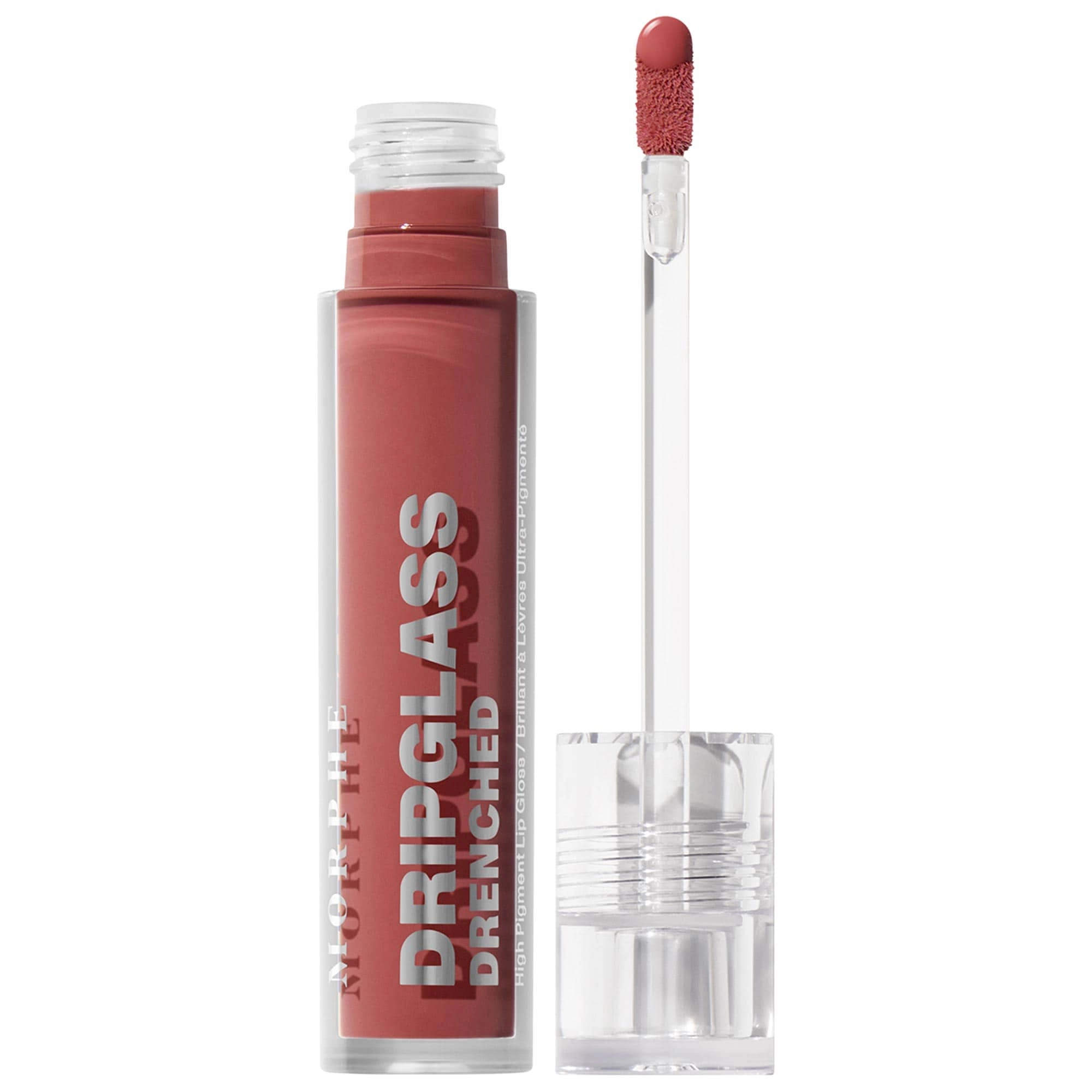 Morphe Dripglass Drenched High Pigment Lip Gloss - Deep Brick (Cool Red) Vegan