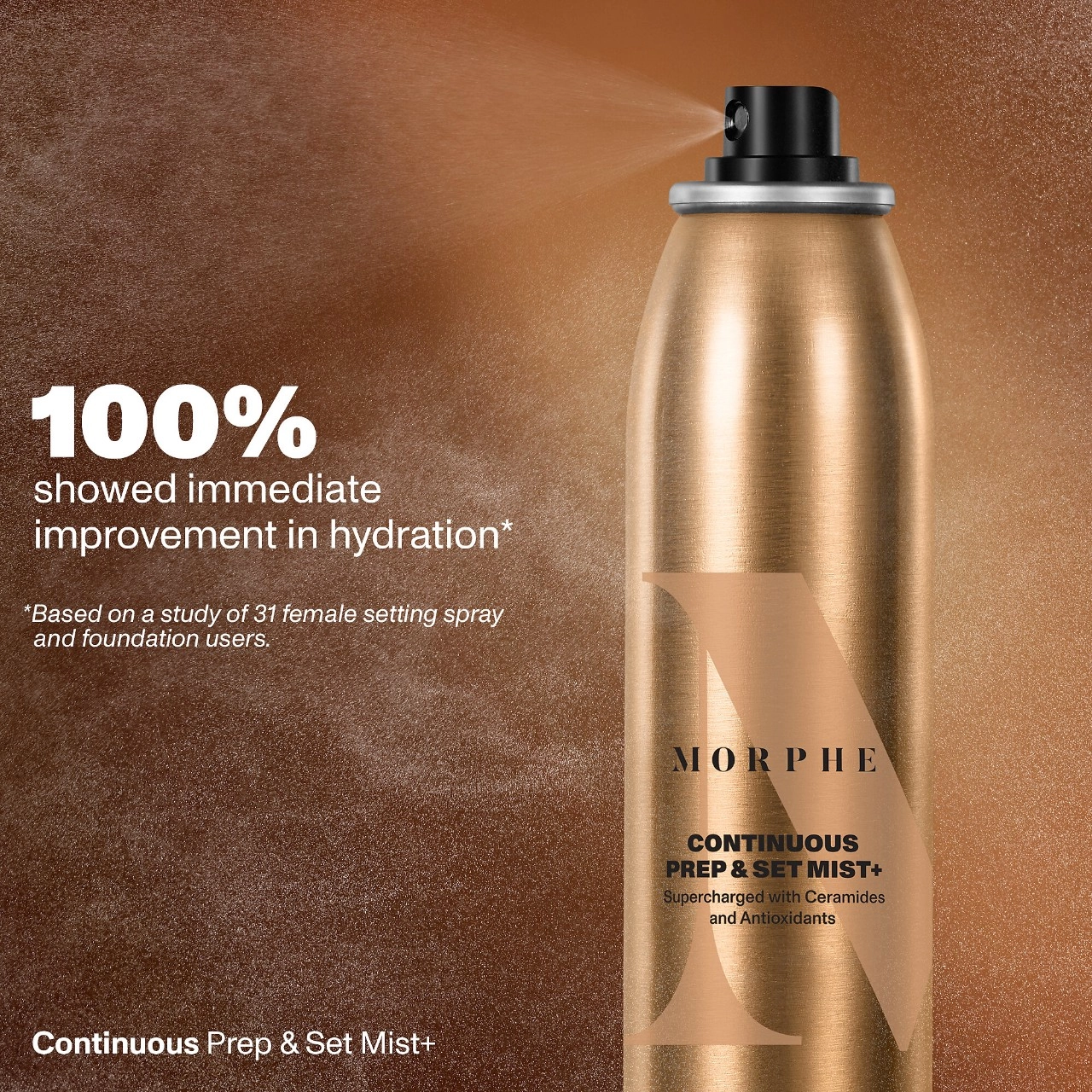 Morphe SuperCharged Continuous Prep & Set Mist with Antioxidants and Ceramides 2.8 oz / 79.4 g Vegan Liquid Formula - Image 4