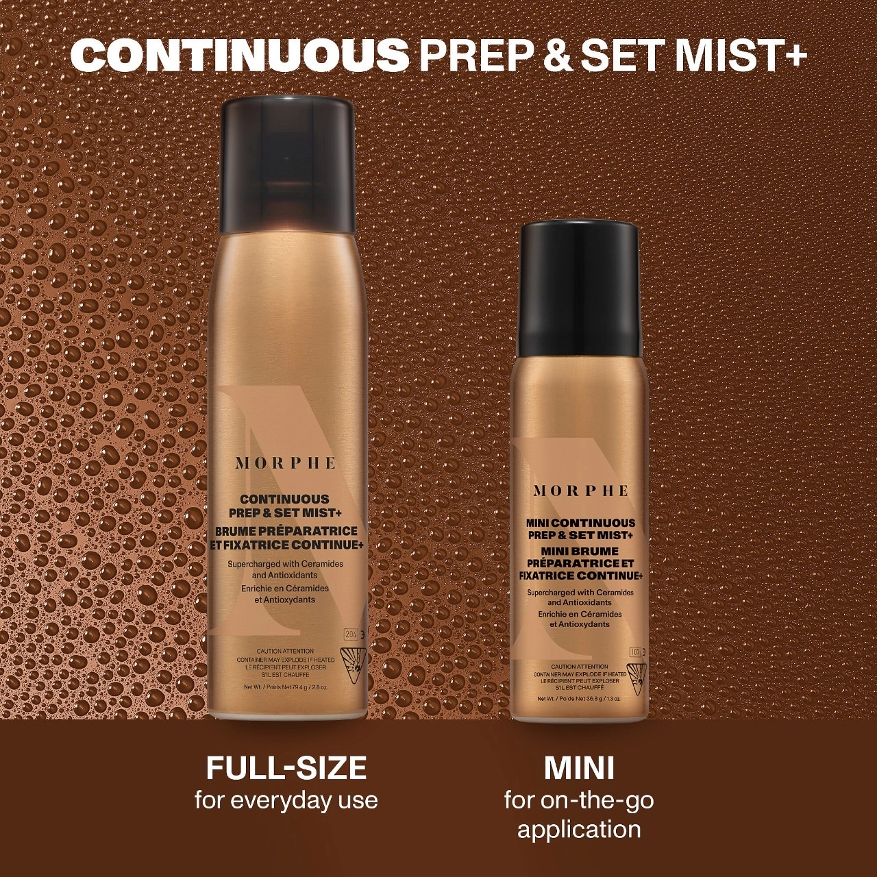 Morphe Mini SuperCharged Continuous Prep & Set Mist with Antioxidants and Ceramides 1.3 oz / 36.8 g Vegan - Image 6