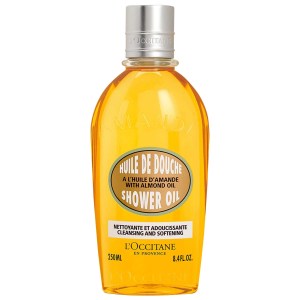 L'Occitane Refillable Shower Oil with Almond Oil, 8.4 oz/250 mL